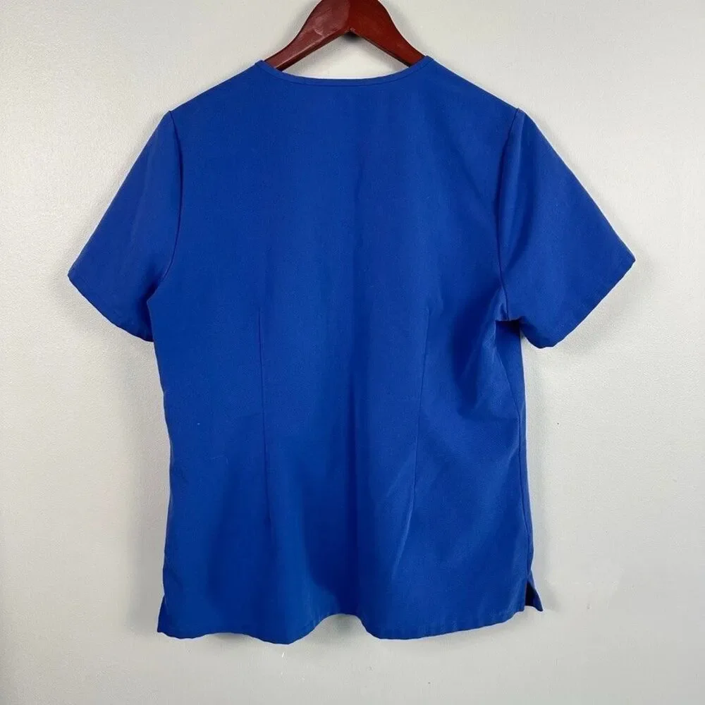 FIGS Womens Casma Scrub Top Size Large Ceil Blue